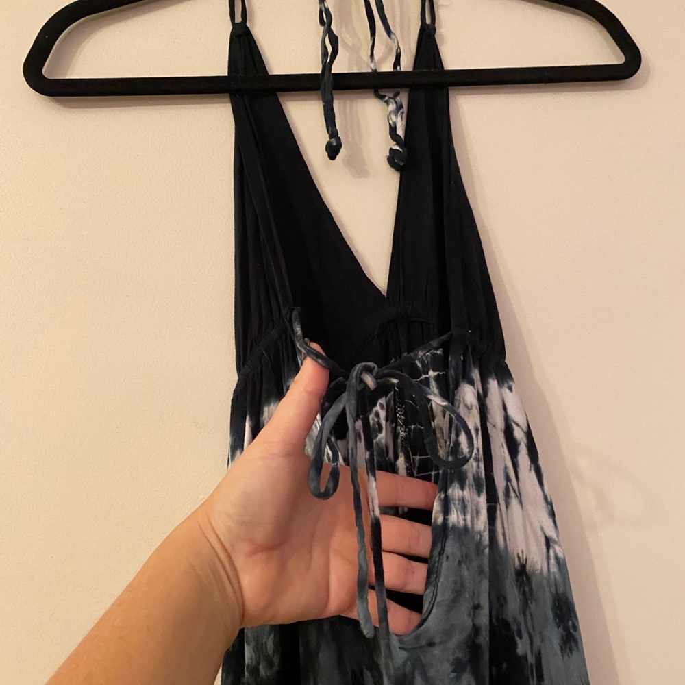 Tie dyed backless maxi dress